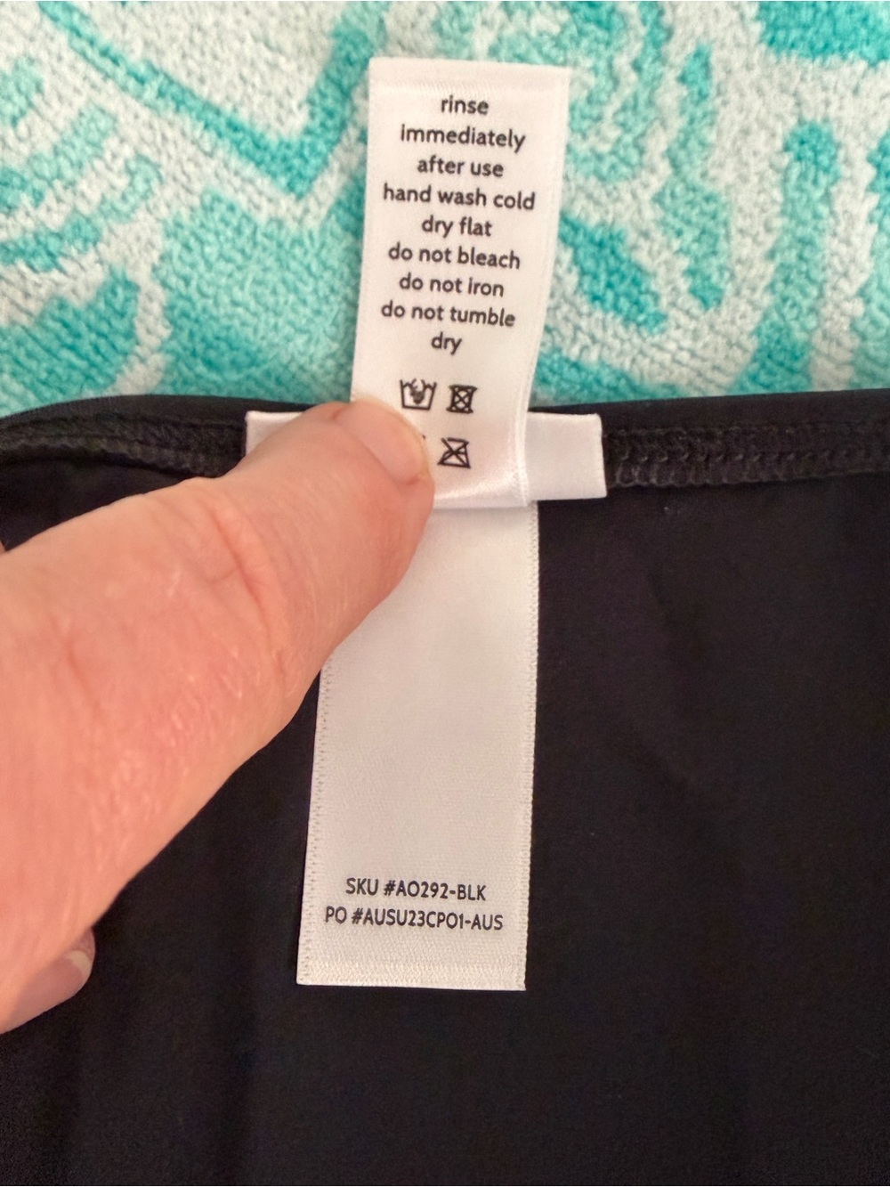 NWOT Andie Amalfi Black One Piece Swimsuit Size Large Adjustable Straps - Picture 3 of 4